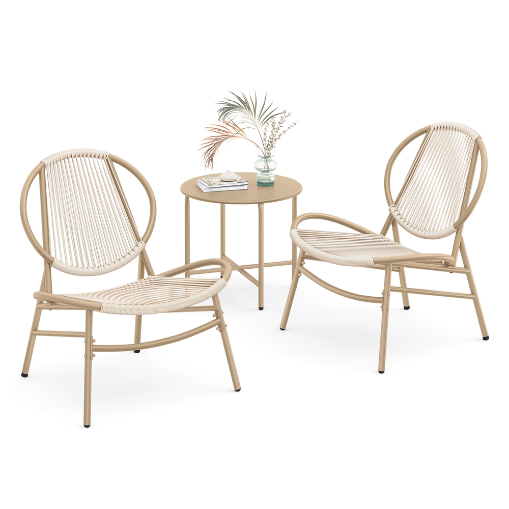 Garden Bistro Set, 3 Pieces, Acapulco Chairs