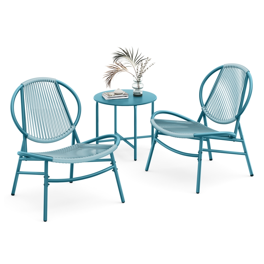 3-Piece Garden Bistro Set Lake Blue