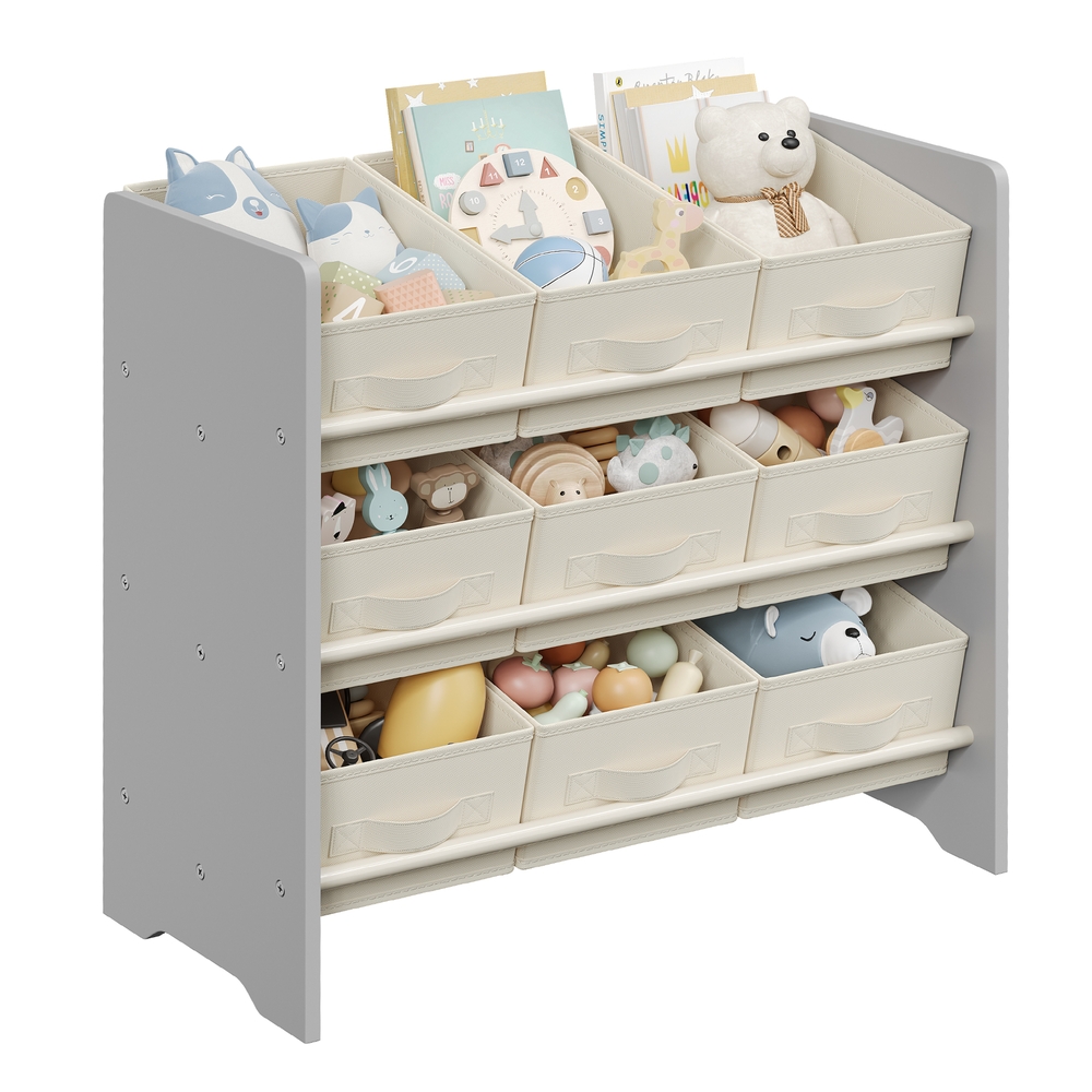 Kids Toy Organiser with 9 Boxes Dove Grey