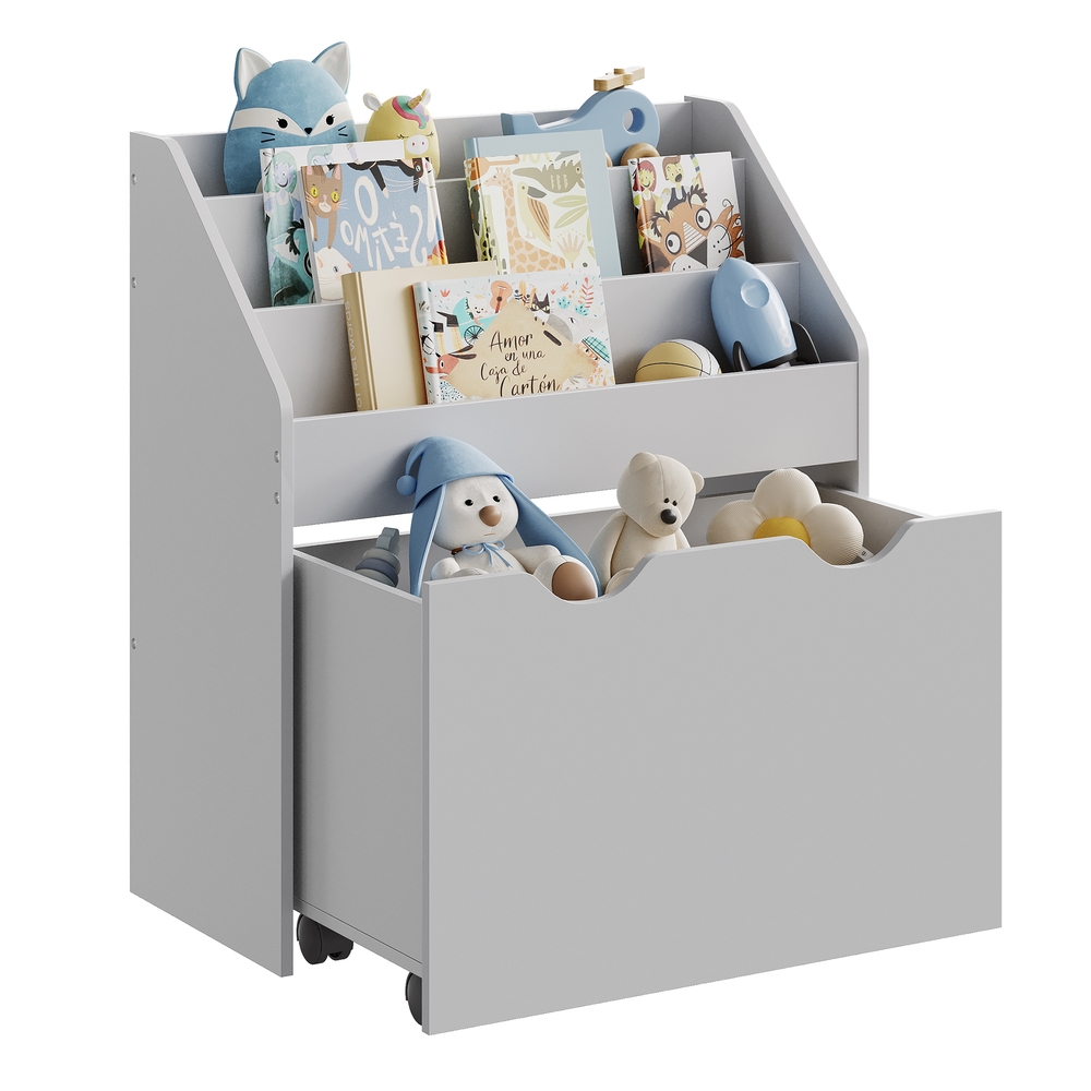Multipurpose Kids Bookshelf and Toy Organiser Dove Grey