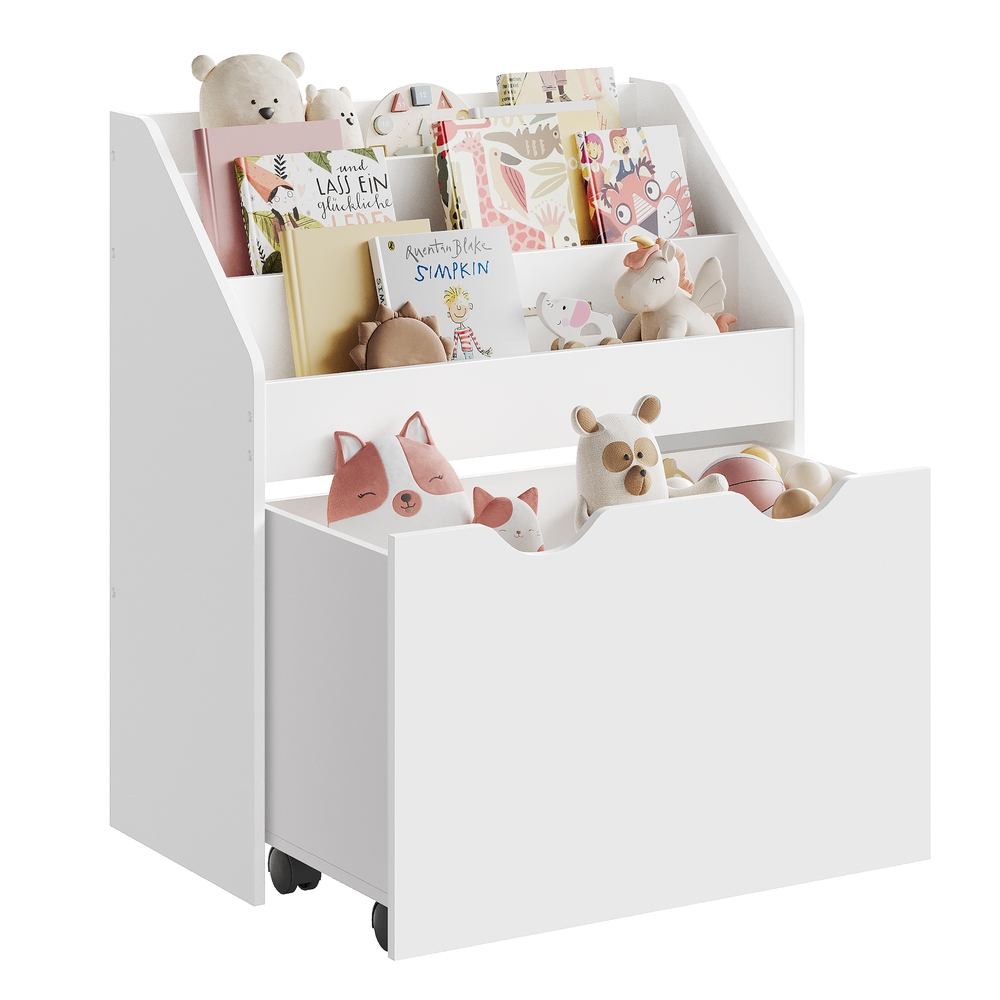 Multipurpose Kids Bookshelf and Toy Organiser Cloud White