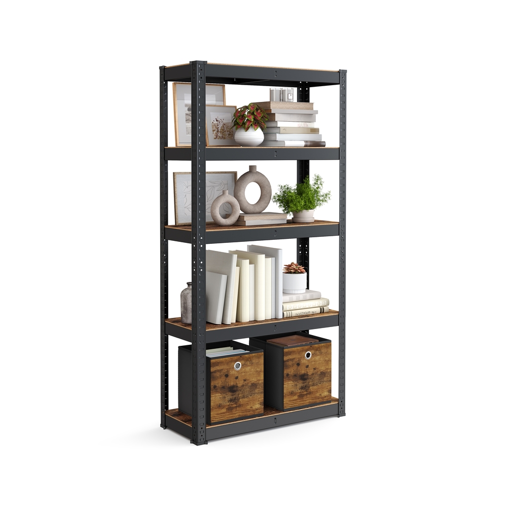 Shelving Unit 30 x 75 x 150 cm Rustic Brown and Black