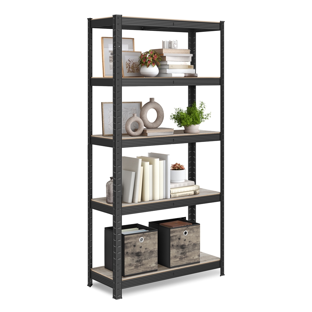 75 cm Wide Shelving Unit Max. Load 650 kg Greige and Black 75 cm Wide Shelving Unit Max. Load 650 kg Greige and Black