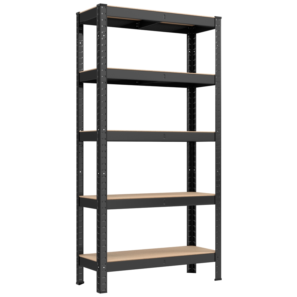 5-Tier Shelving Unit with 650 kg Capacity Black
