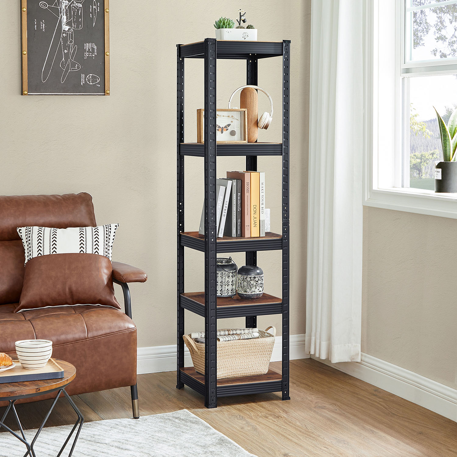 Set of 2 Shelving Units, 37 x 37 x 150 cm, 400 kg Load Capacity (80 kg per Shelf) Set of 2 Shelving Units, 37 x 37 x 150 cm, 400 kg Load Capacity (80 kg per Shelf)