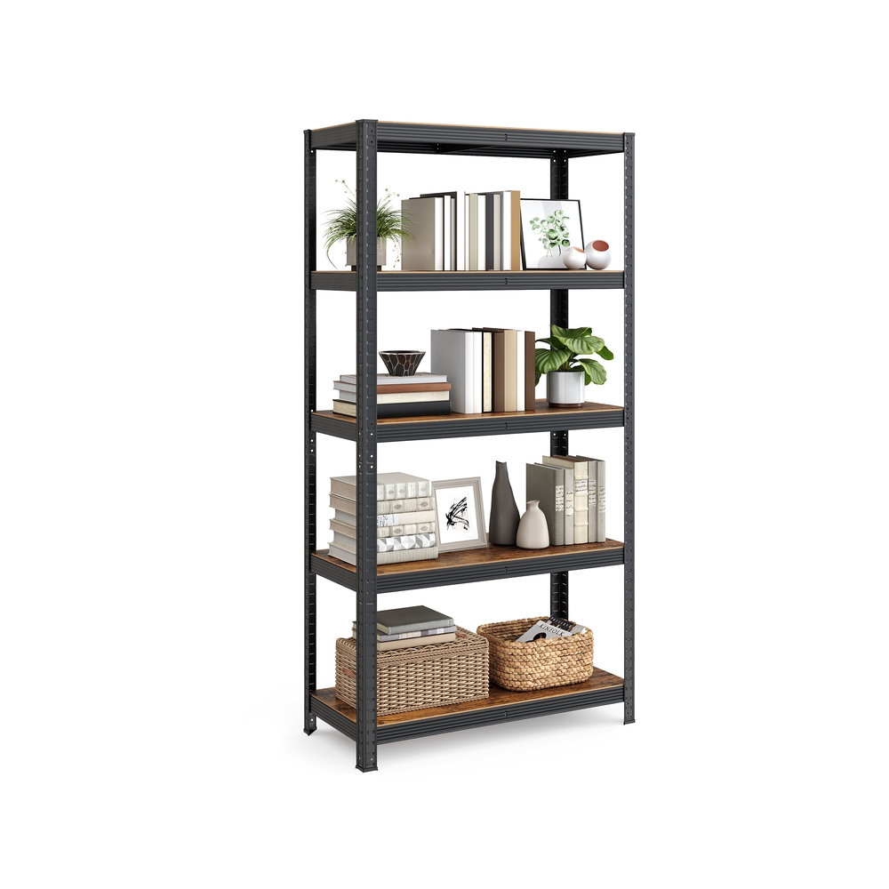 Shelving Unit 40 x 90 x 180 cm Rustic Brown and Black