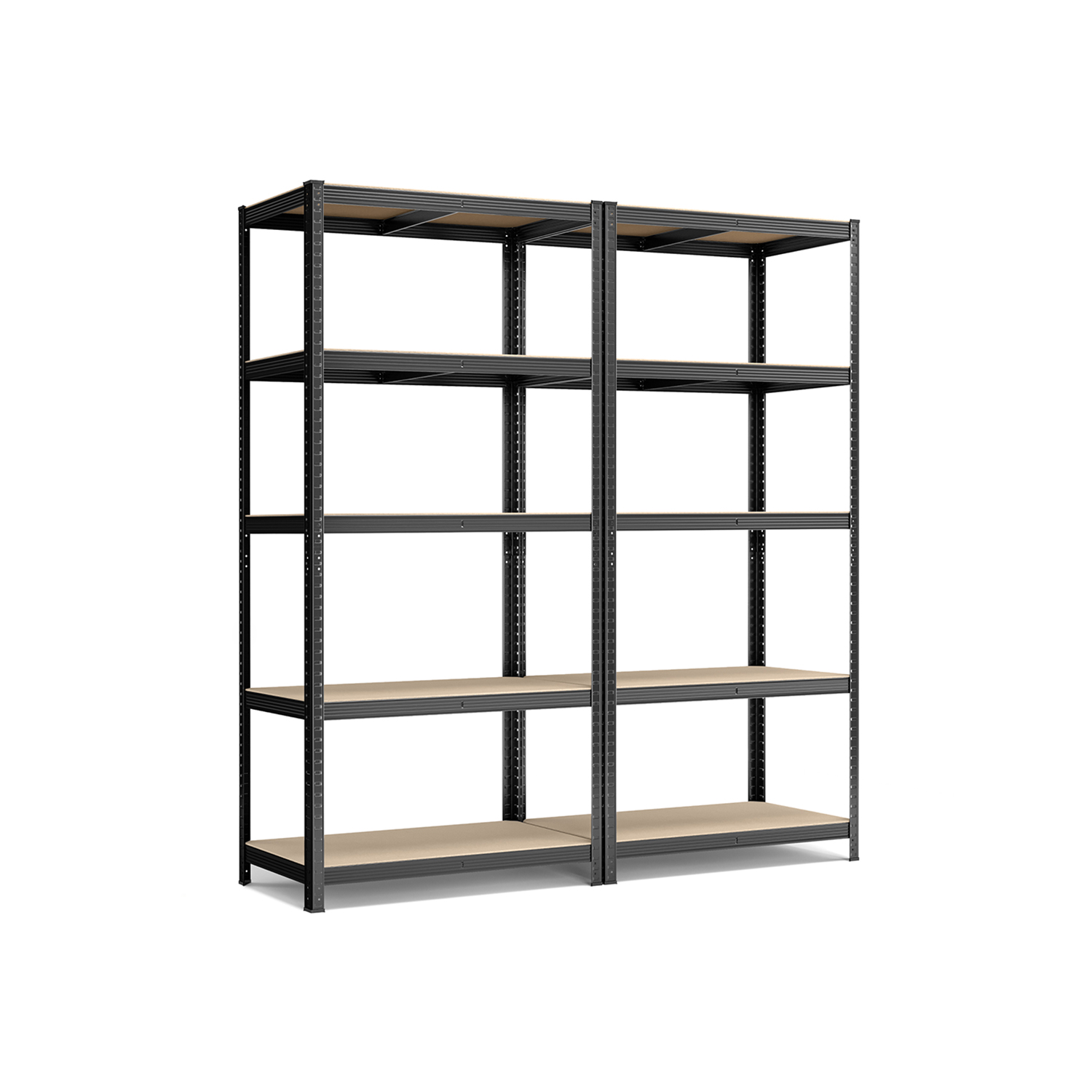 5-Tier Heavy-Duty Shelving Units, Set of 2 Steel Shelving Units for Storage 5-Tier Heavy-Duty Shelving Units, Set of 2 Steel Shelving Units for Storage