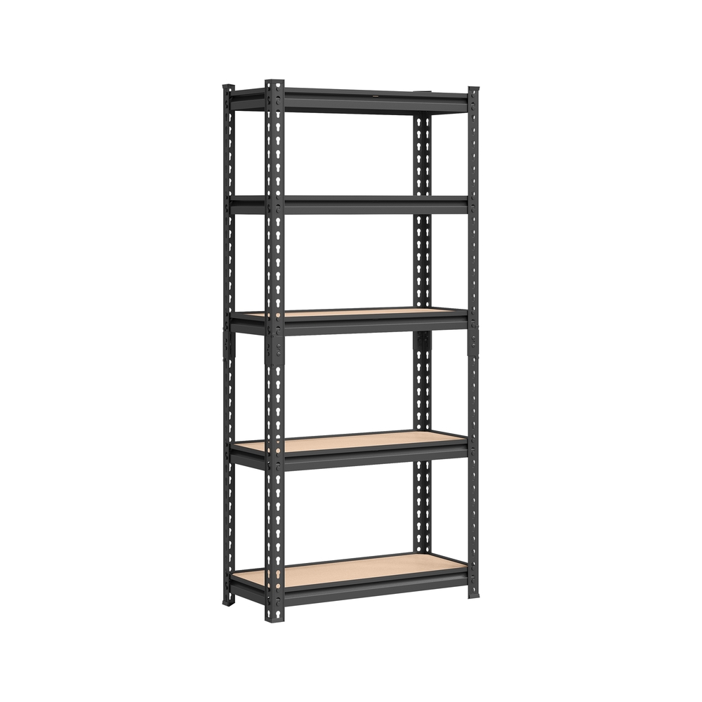 5-Tier Shelving Unit Adjustable Shelves 30 x 75 x 150 cm Black 5-Tier Shelving Unit Adjustable Shelves 30 x 75 x 150 cm Black