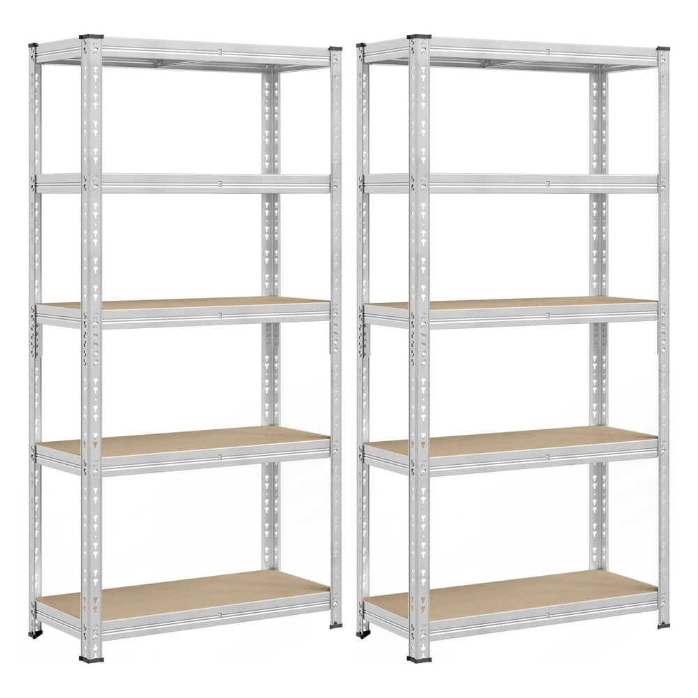 Heavy duty metal storage shelf with adjustable shelves Silver