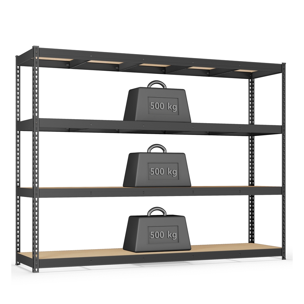 Heavy Duty Shelving Unit Garage Shelves 4-Tier 60 x 240 x 183 cm Ink Black