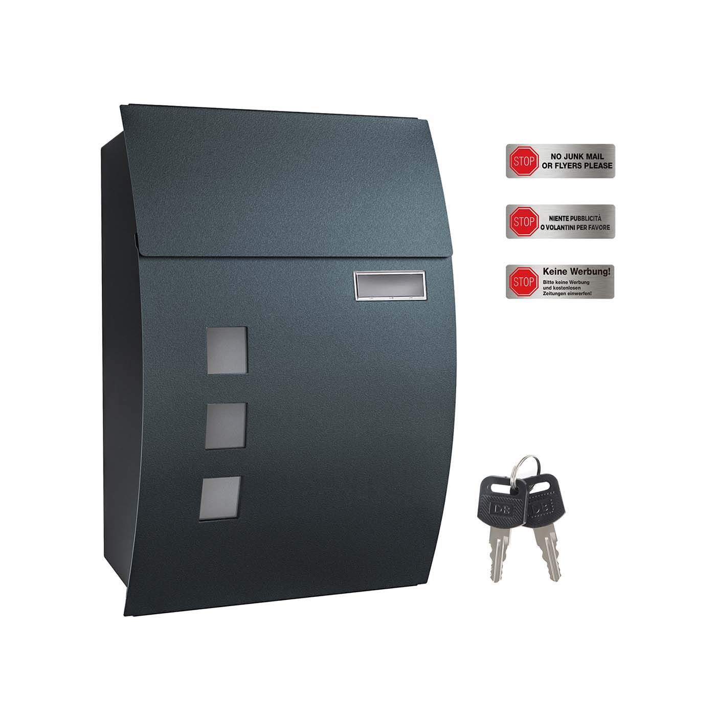 Wall-Mounted Lockable Mailbox with View Window