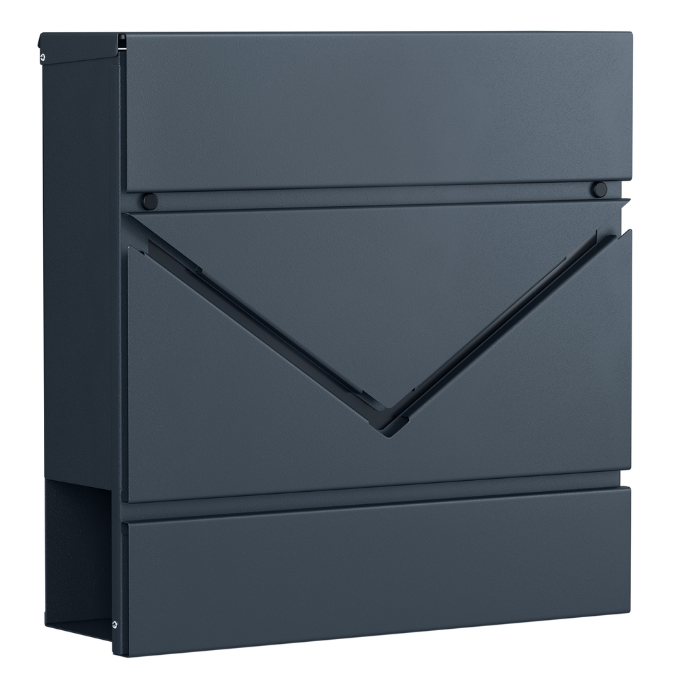 Wall-Mounted Letter Box with Lock and Lid Anthracite Grey