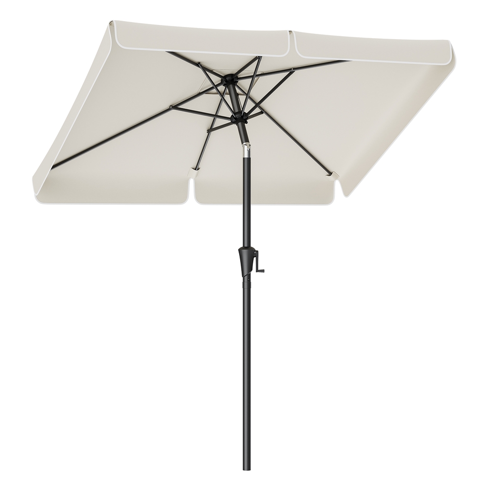 2 x 1.5 m Rectangular Patio Umbrella with 30° Tilt in 2 Directions Beige 2 x 1.5 m Rectangular Patio Umbrella with 30° Tilt in 2 Directions Beige