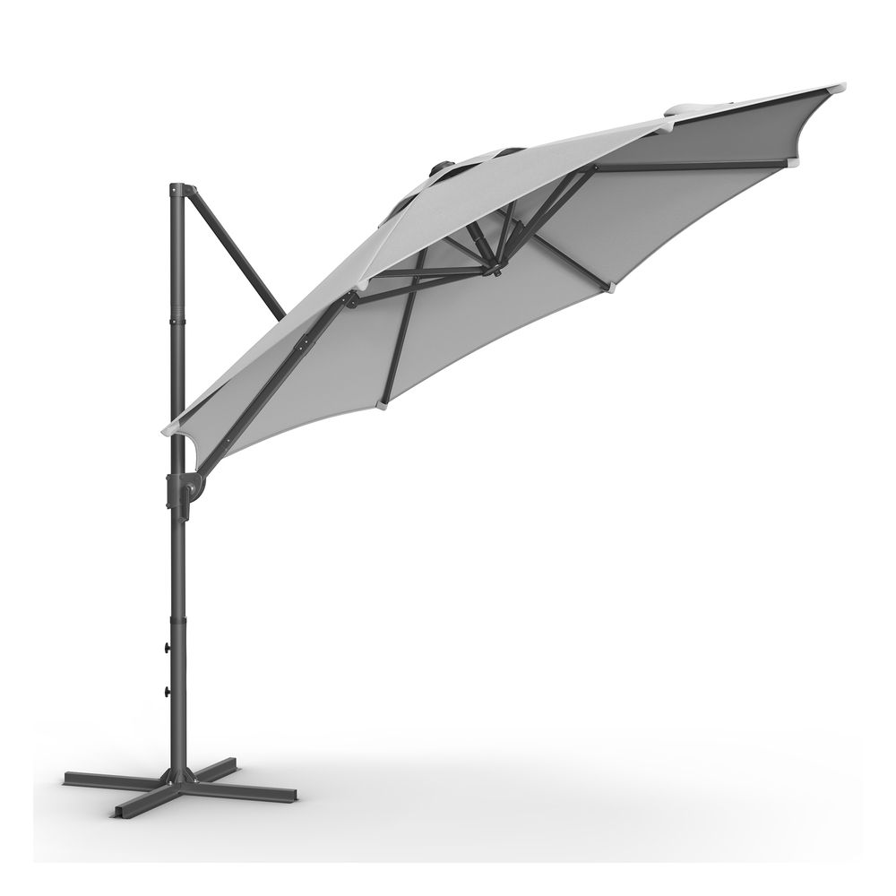 UPF 50+ Garden Parasol Patio Umbrella Dia. 3 m Dove Grey
