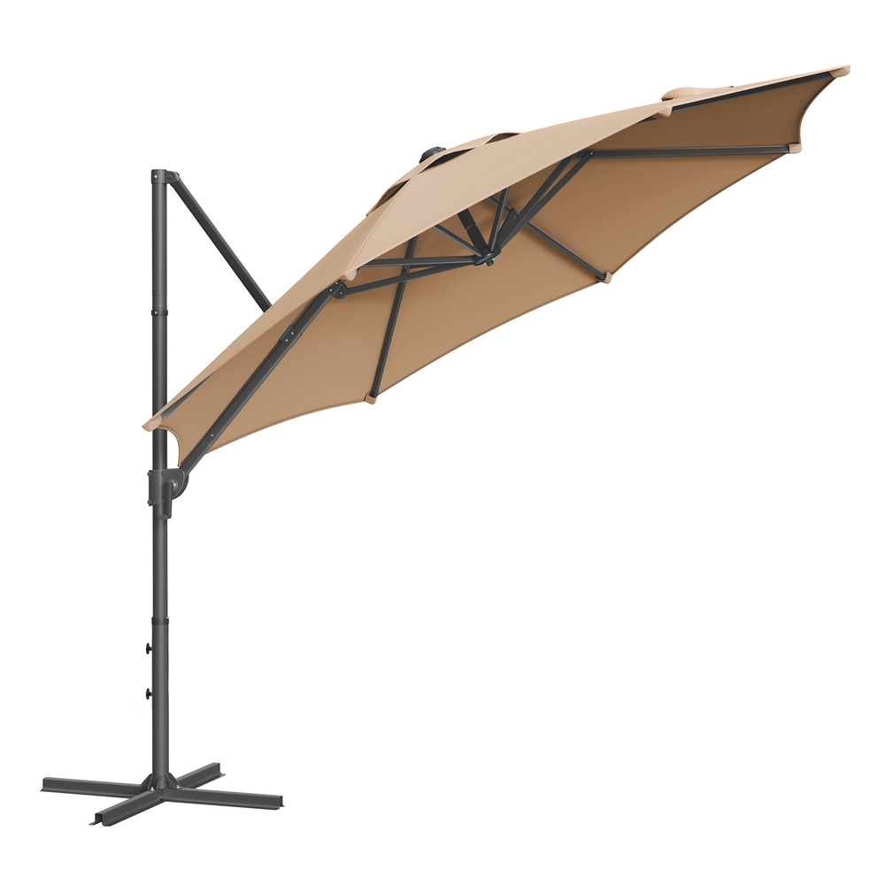 UPF 50+ Garden Parasol Patio Umbrella Dia. 3 m Camel Brown