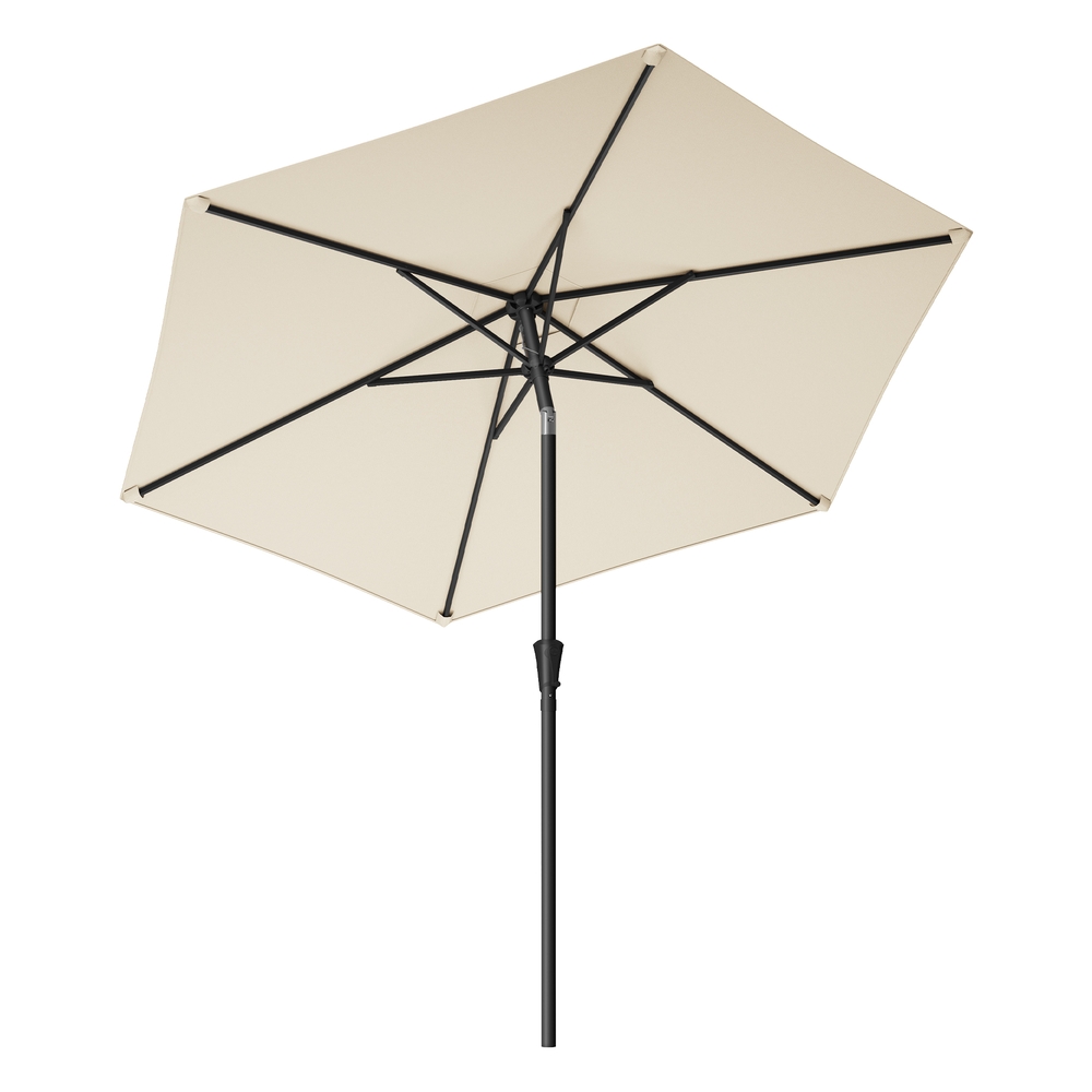 2.7 m Garden Parasol Umbrella, Crank Tilt, Beige 2.7 m Garden Parasol Umbrella, Crank Tilt, Beige