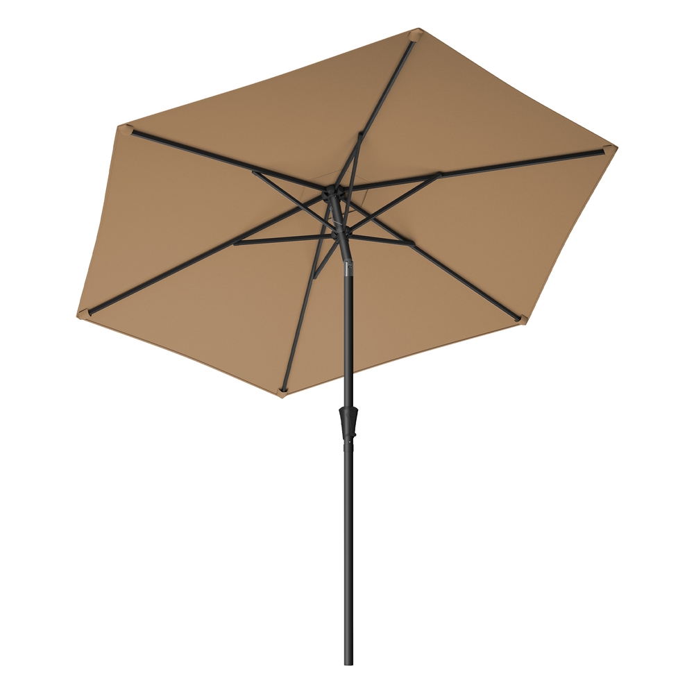 2.7 m Garden Parasol Umbrella, Crank Tilt, Taupe
