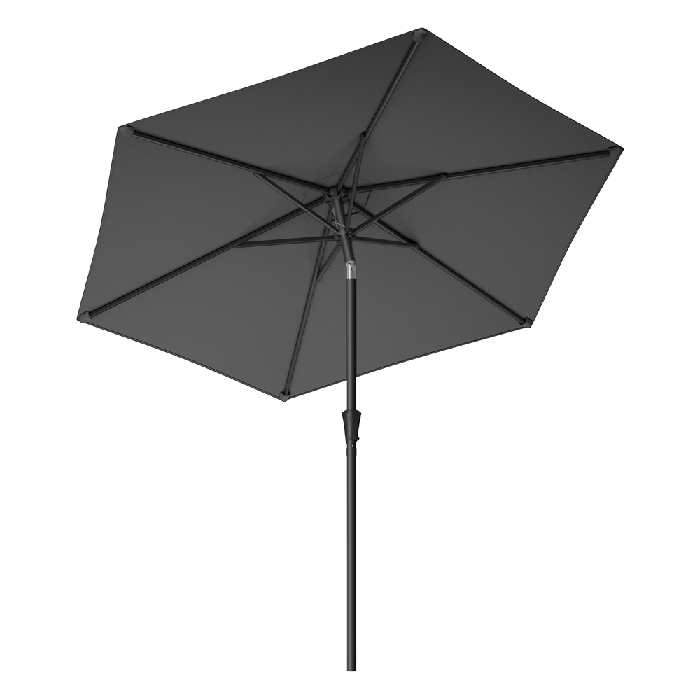 2.7 m Garden Parasol Umbrella, Crank Tilt, Grey 2.7 m Garden Parasol Umbrella, Crank Tilt, Grey