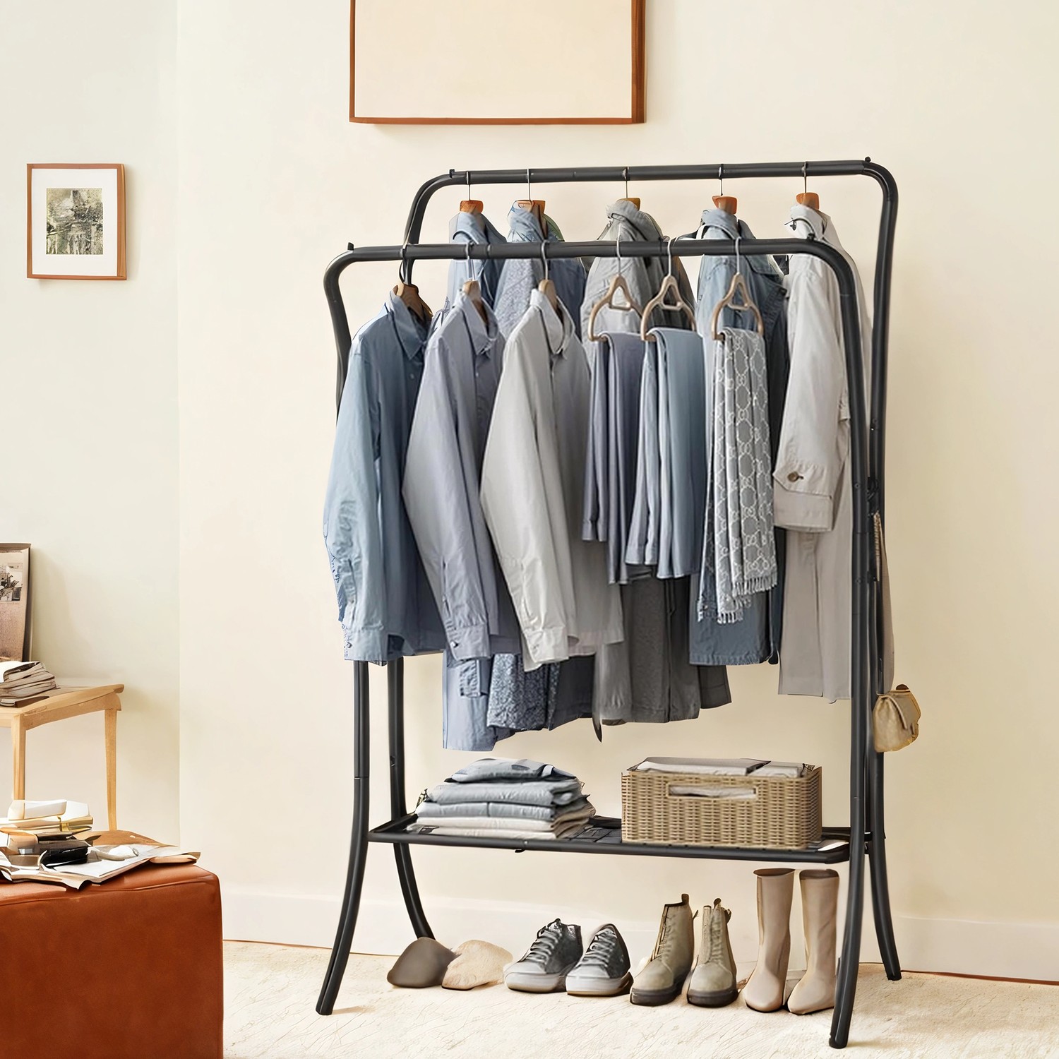 Clothing Rack with Shelves, Clothes Rack, Garment Racks Heavy Duty