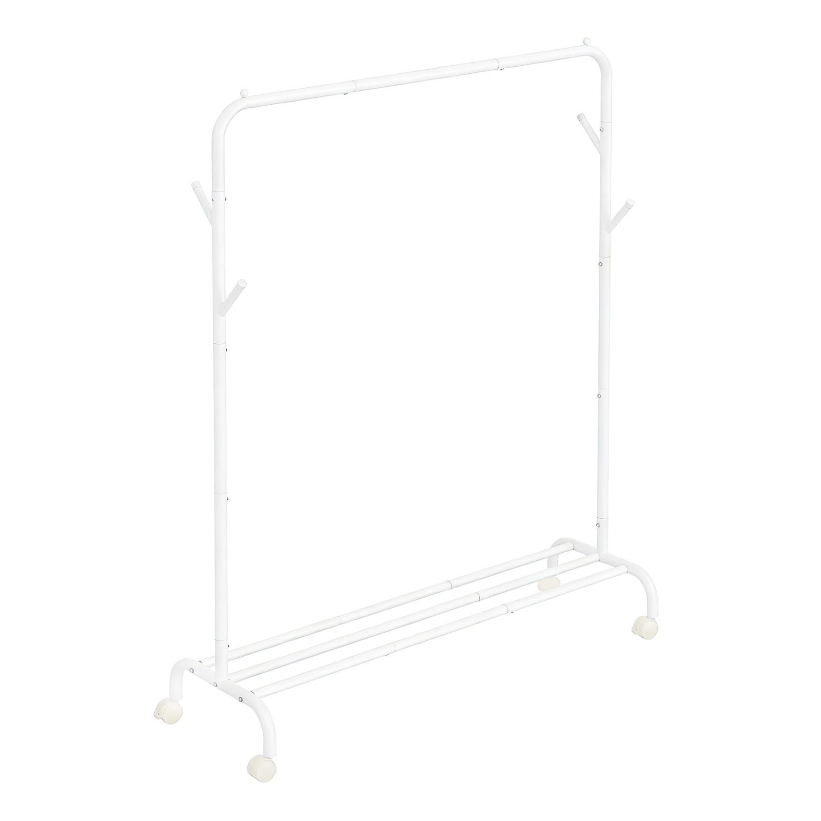 Clothes Rack, Single-Rod Clothing Rack with Wheels, Heavy-Duty Garment Rack