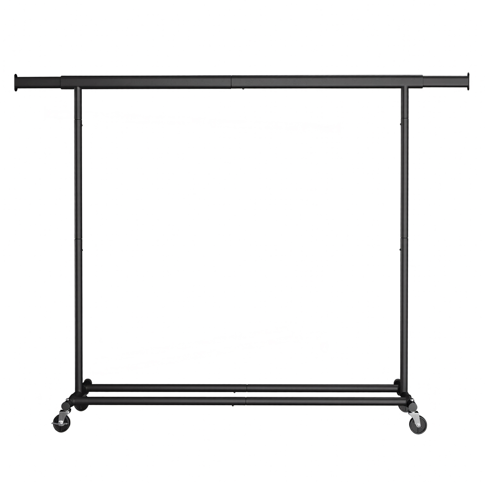 Garment Rail with Wheels, Adjustable Clothes Rack for Bedroom