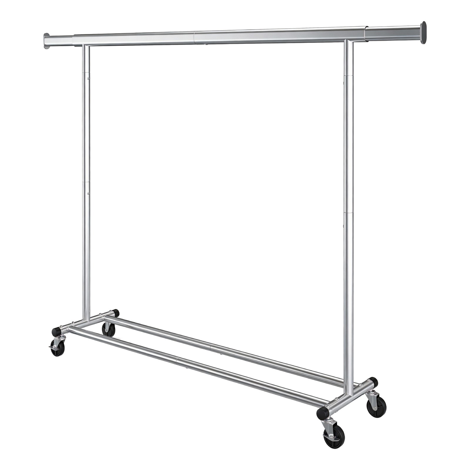 Garment Rail with Wheels, Adjustable Clothes Rack