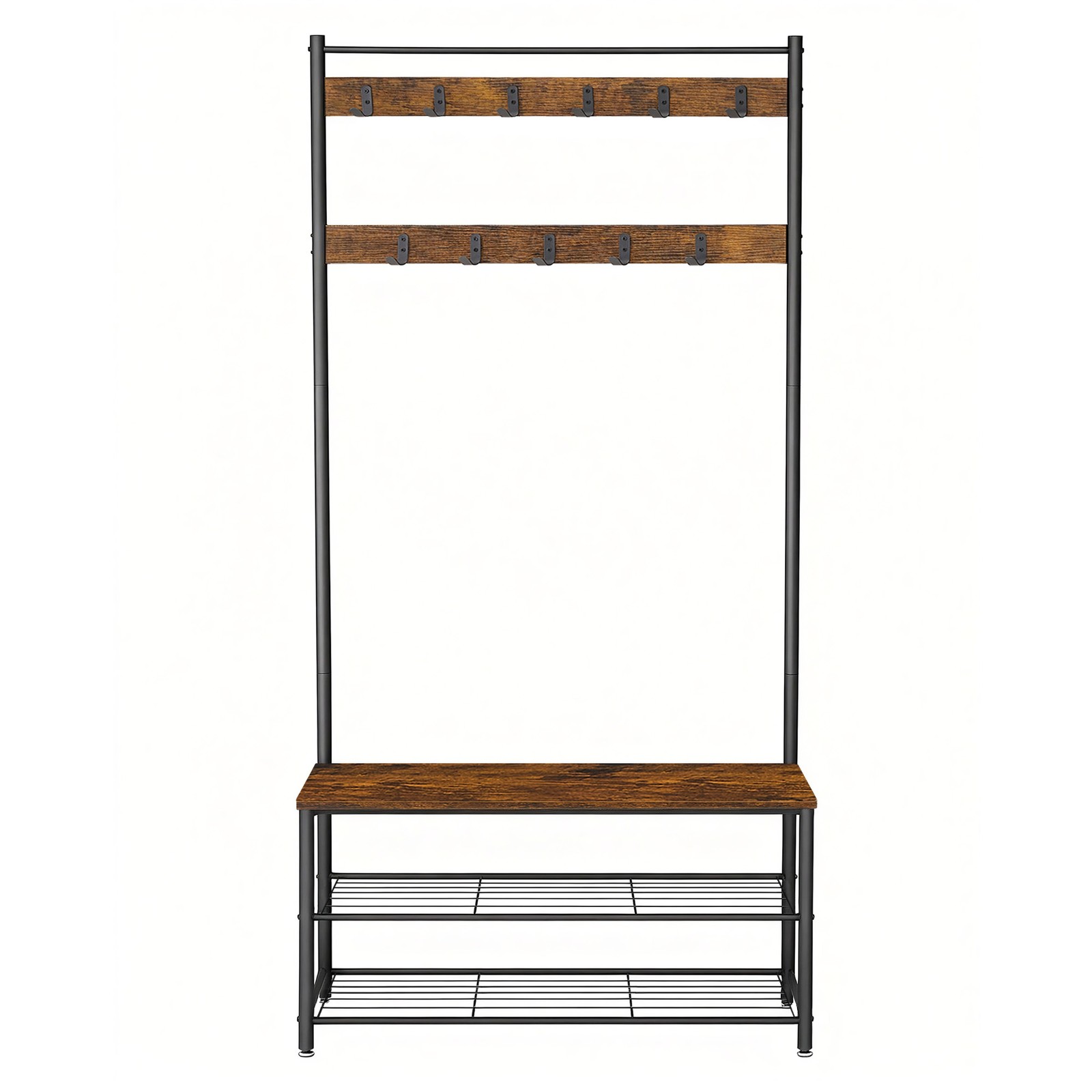 Coat Rack, Hall Tree with Shoe Storage Bench, 32 x 85 x 175 cm