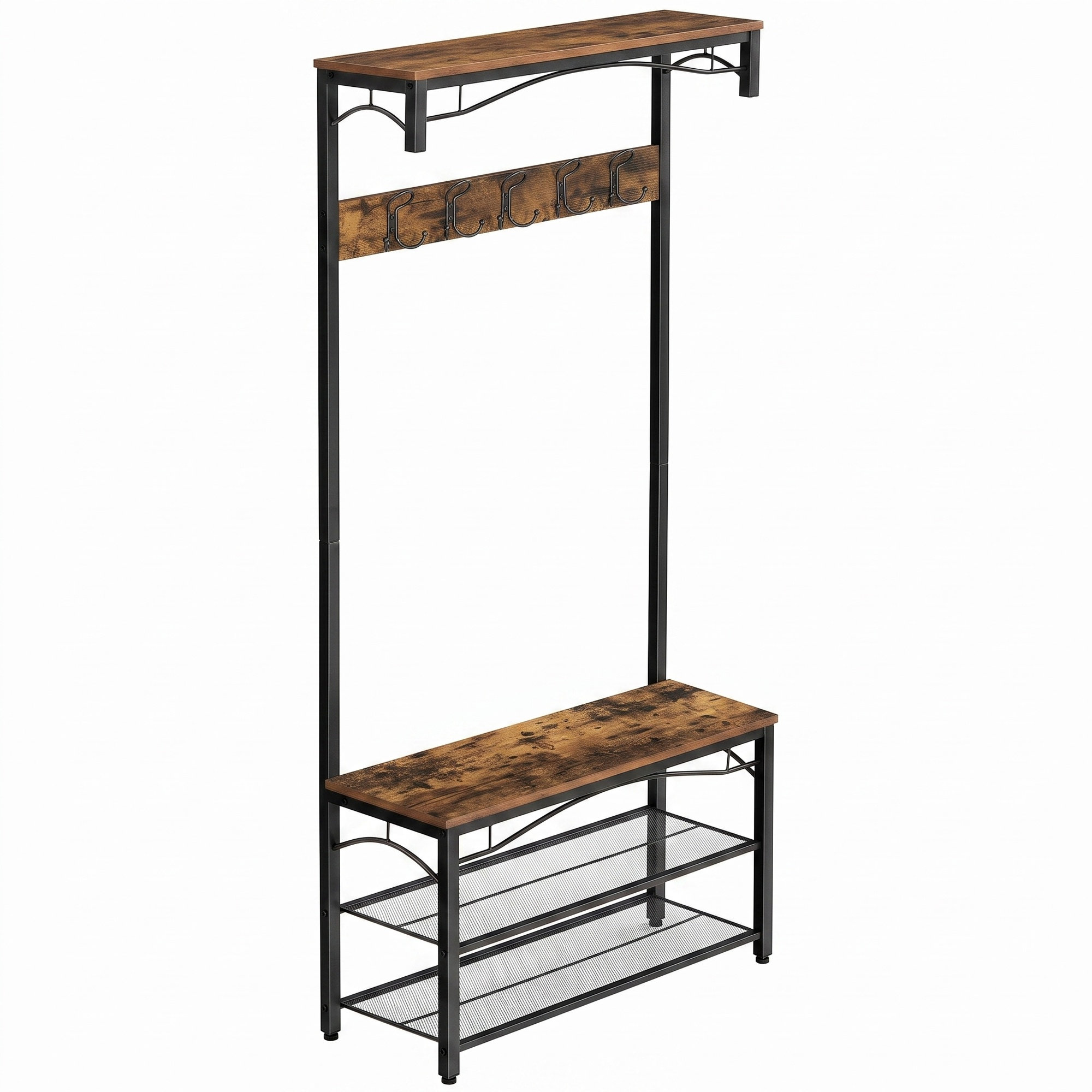 Hallway Coat and Shoe Rack with Bench, 32 x 80 x 178.5 cm, Brown