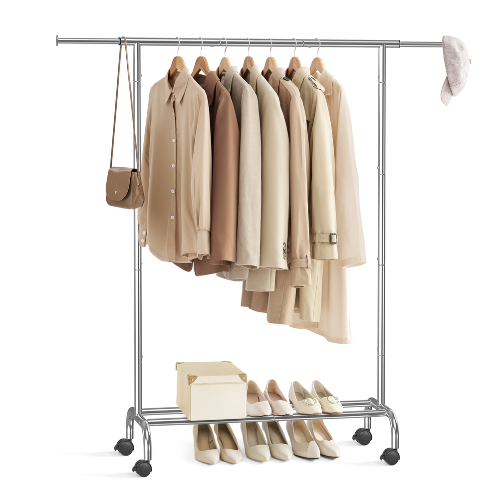Clothes Rail with Extendable Hanging Rail Dove Grey