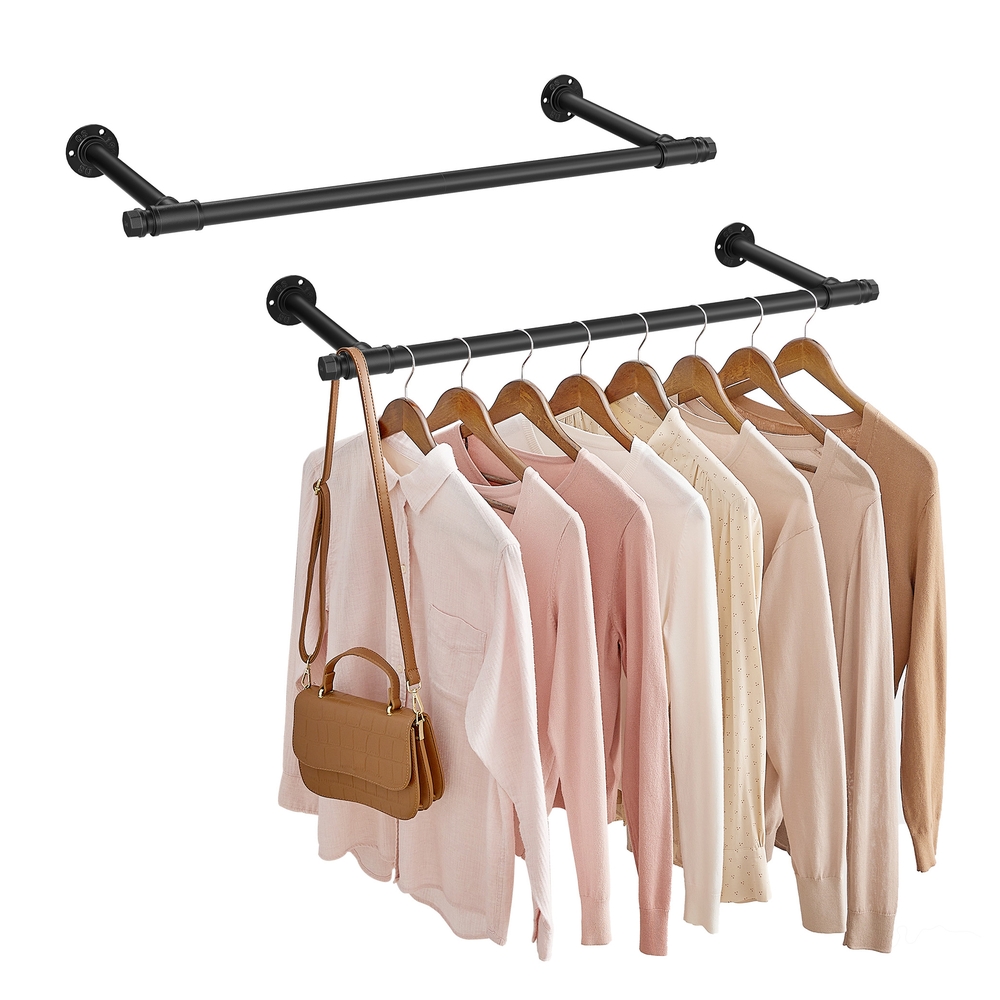 Set of 2 Wall-Mounted Clothes Rail 60 kg Load
