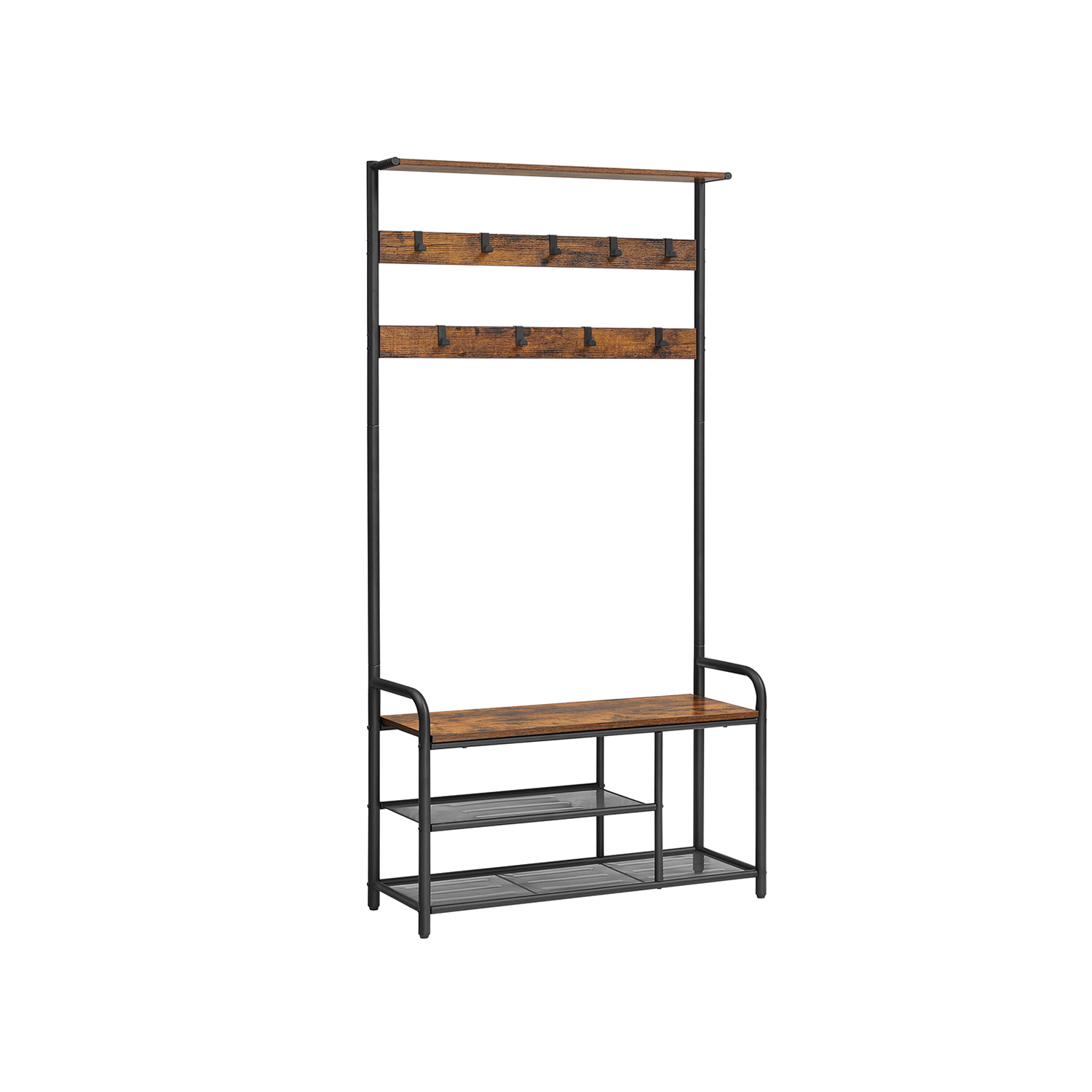 Coat Rack with Shoe Bench