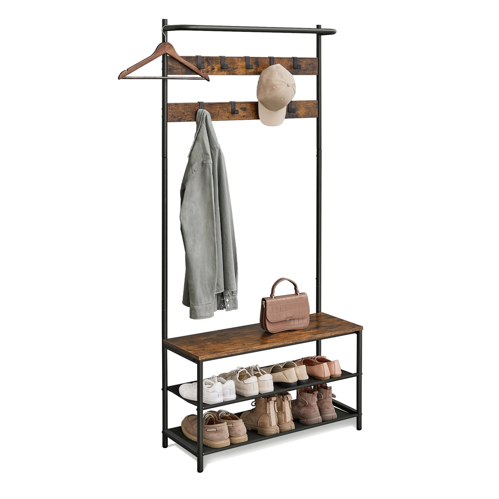 Coat Stand with Shoe Bench
