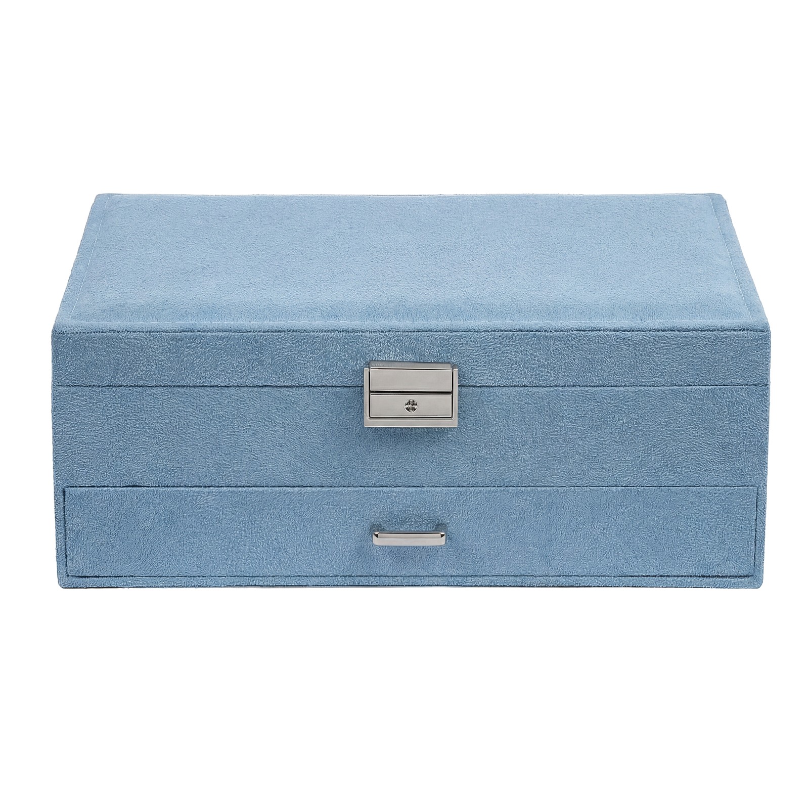 Jewellery Organiser, 2-Tier Storage Case with Drawer and Lock Jewellery Organiser, 2-Tier Storage Case with Drawer and Lock