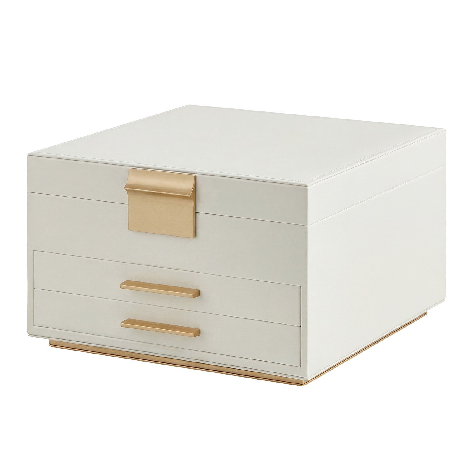 Jewellery Organiser with LED Lights and Mirror, 3-Tier Storage Box