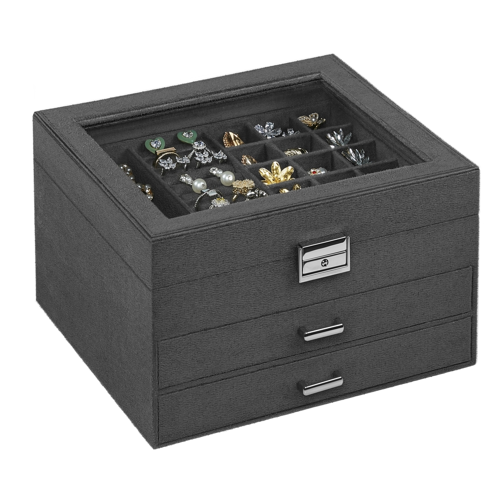 3-Tier Velvet Jewellery Box
