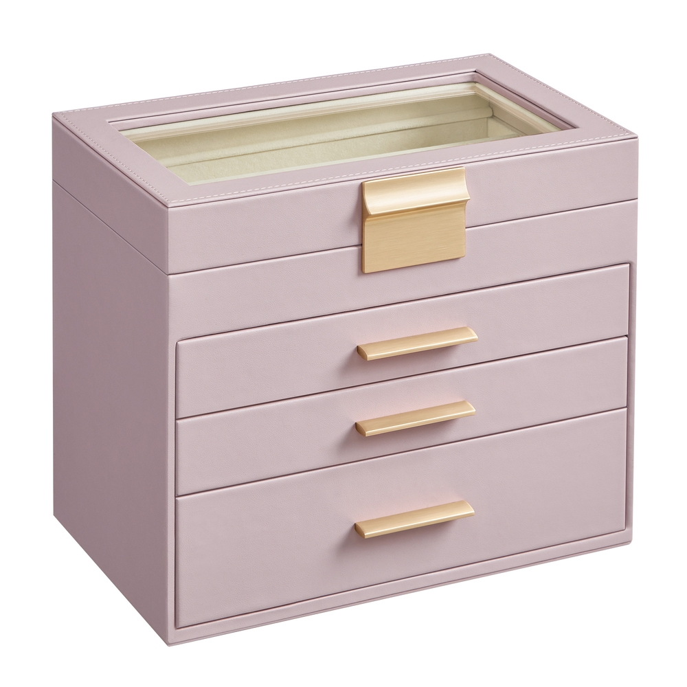 4-Tier Jewellery Box Lavender Purple and Gold Colour