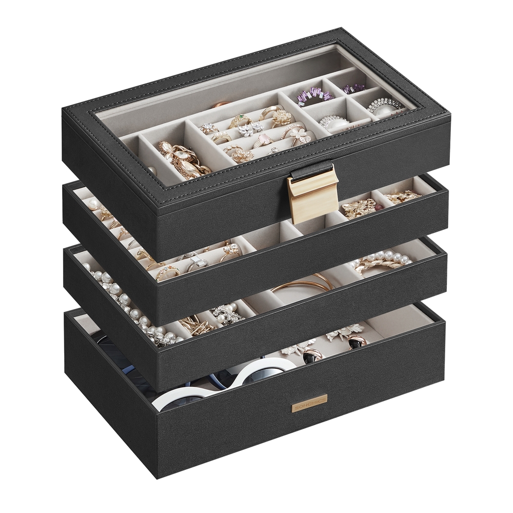 4-Tier Stackable Jewellery Trays