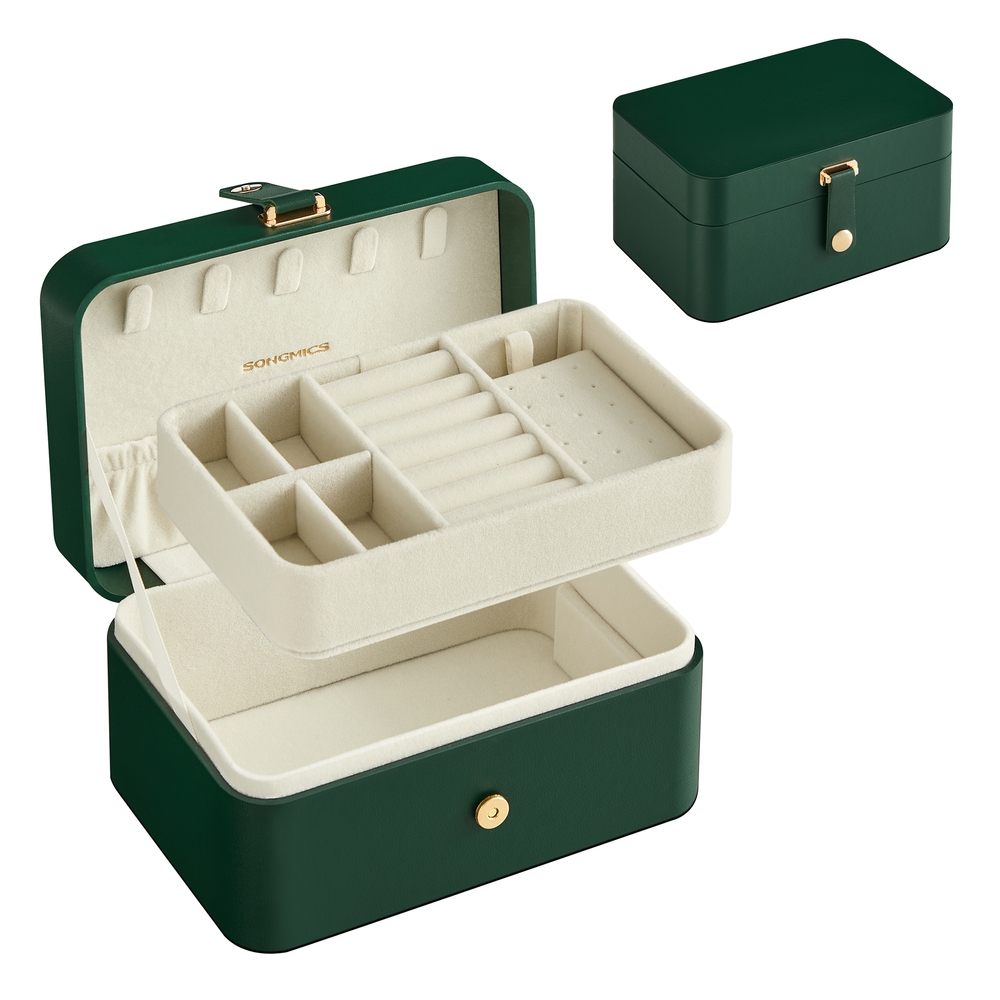2-Layer Jewellery Storage  for Larger Accessories Forest Green