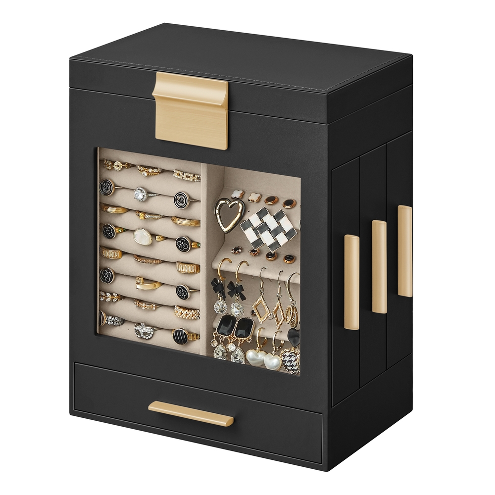 5-Layer Jewellery Organiser with 3 Side Drawers 5-Layer Jewellery Organiser with 3 Side Drawers
