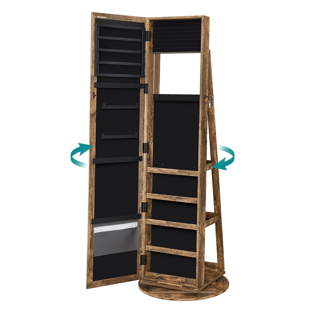 Jewellery Organiser with Full-Length Mirror 360° Swivel Jewellery Organiser with Full-Length Mirror 360° Swivel