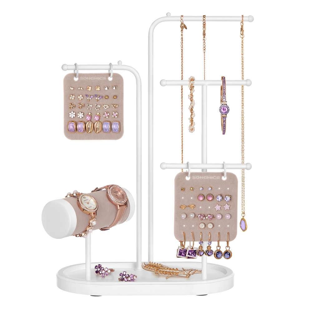 Jewellery Stand with 4 Hanging Rods Cloud White