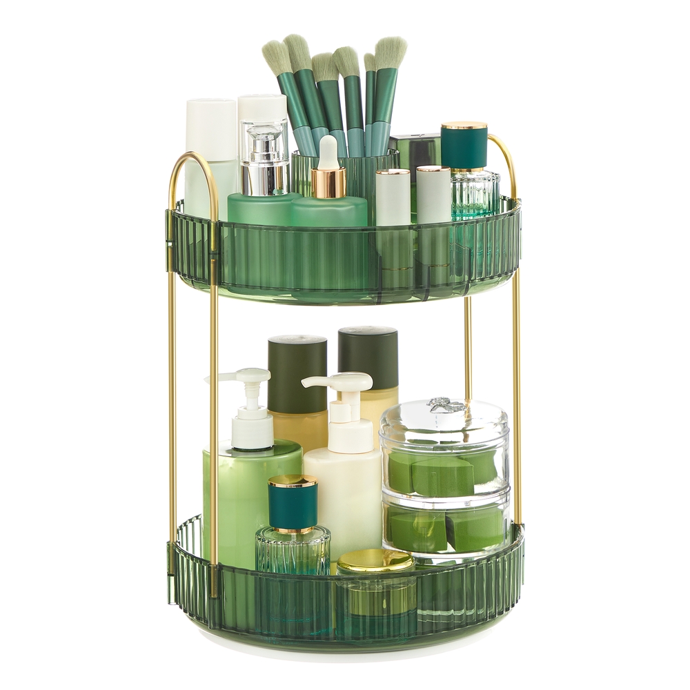 2-Tier Rotating Makeup Organiser Pale Green