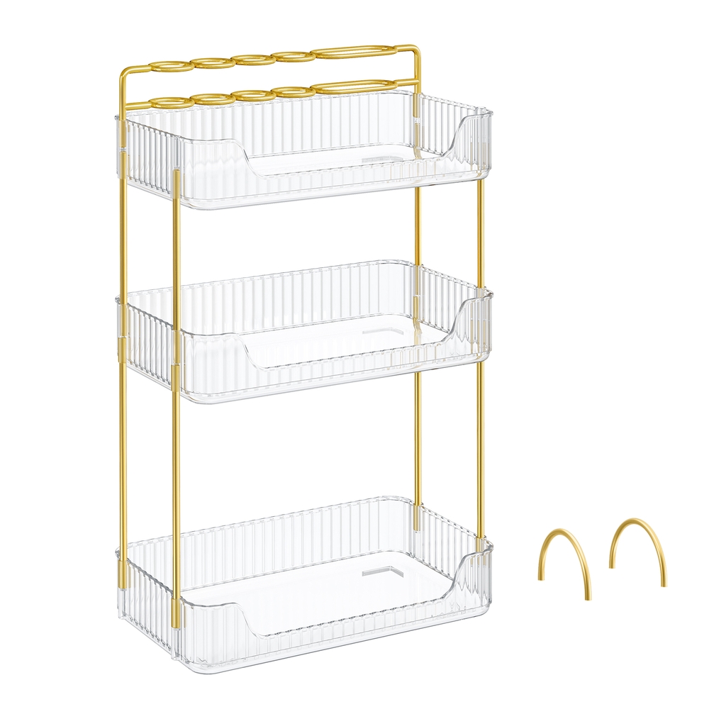 3-Tier Rectangular Makeup Organiser Transparent
