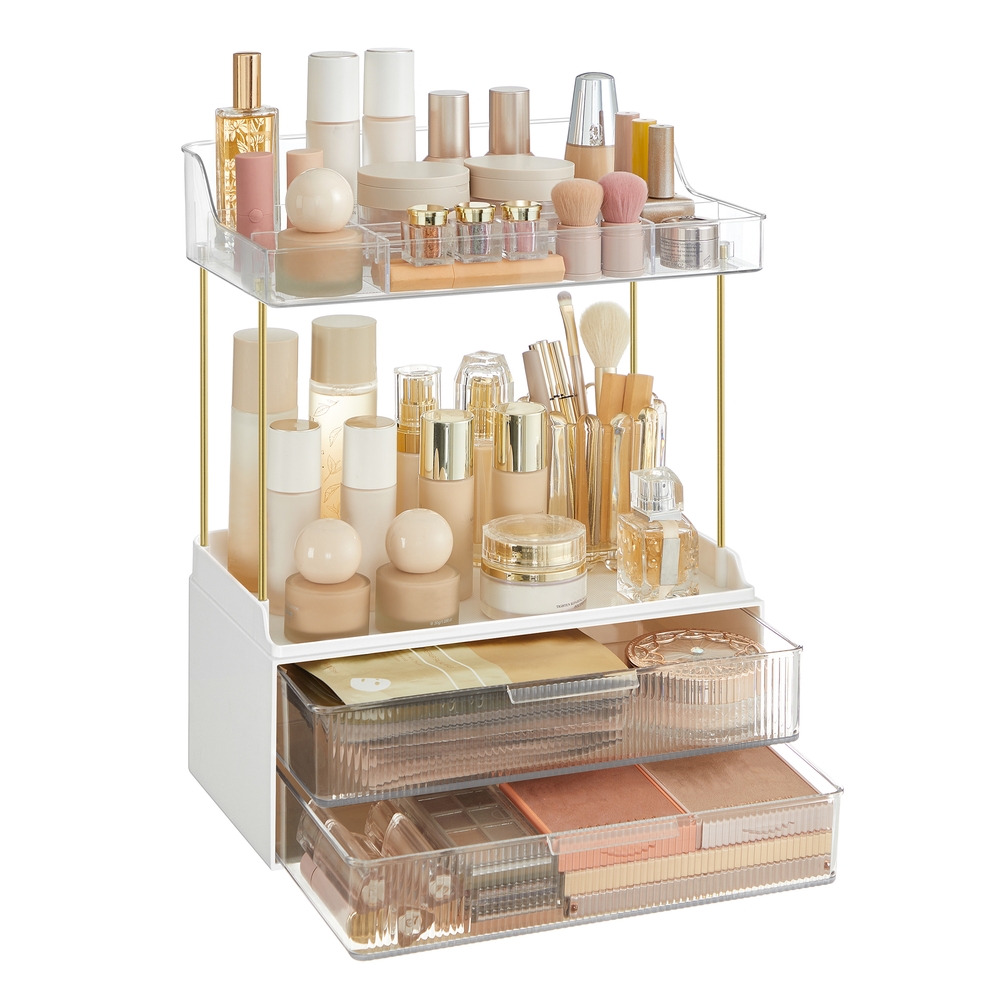 4-Layer Makeup Organiser with 4 Dividers Transparent 4-Layer Makeup Organiser with 4 Dividers Transparent