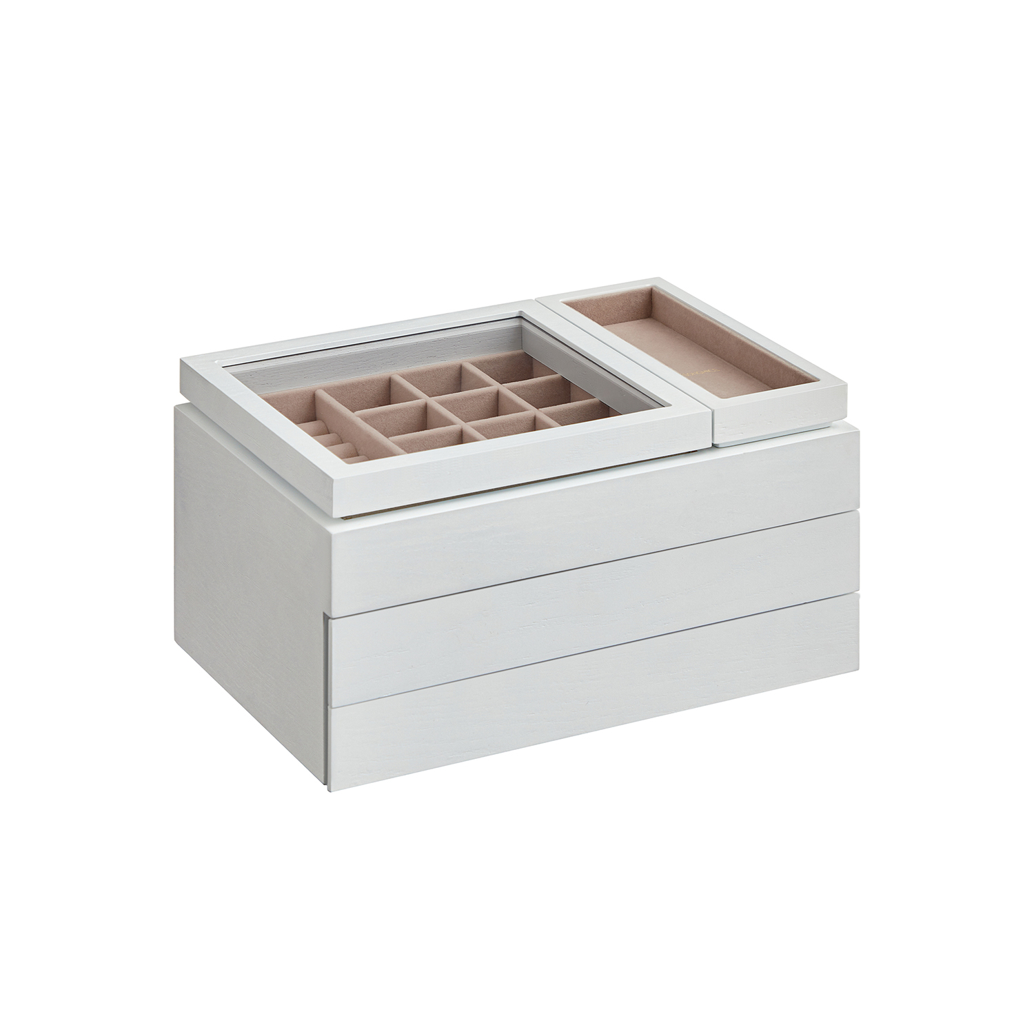 3-Layer Wooden Jewellery Organiser Snow White