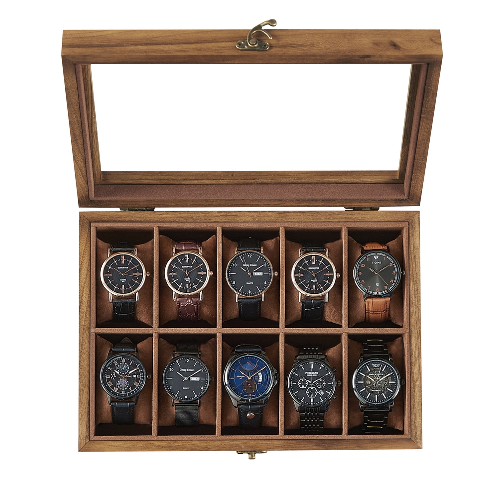 Watch Box with 10 Slots Rustic Walnut