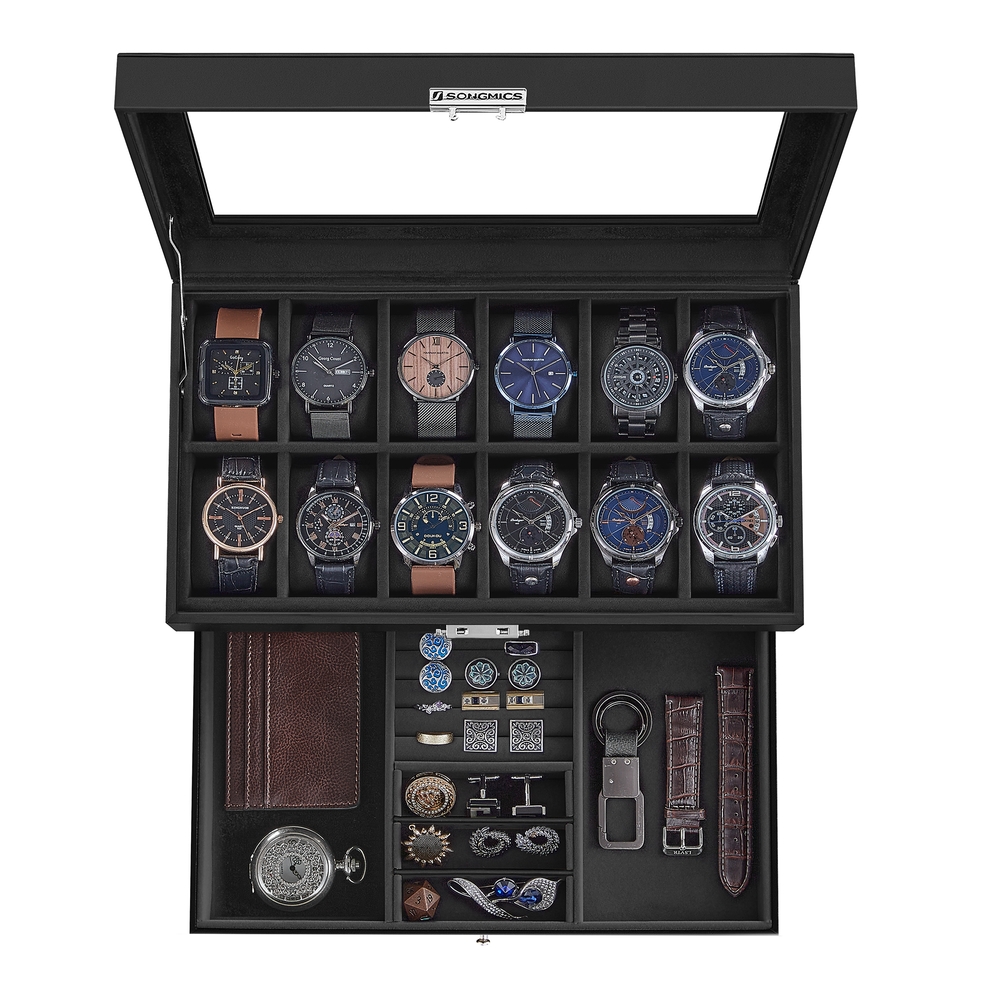 Watch Box, Watch Case with Glass Lid