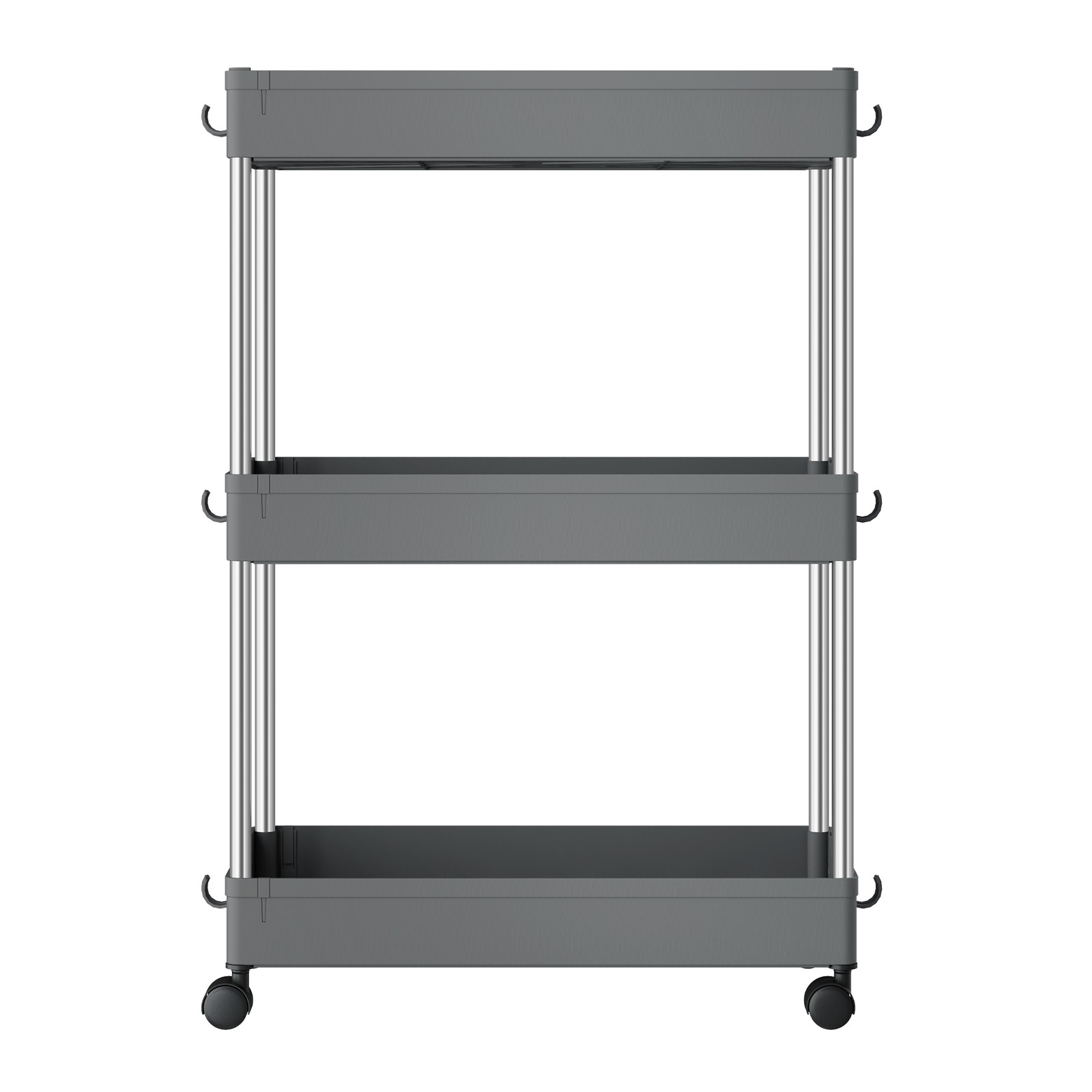 Utility Rolling Cart, 3-Tier Storage Trolley with Wheels Utility Rolling Cart, 3-Tier Storage Trolley with Wheels
