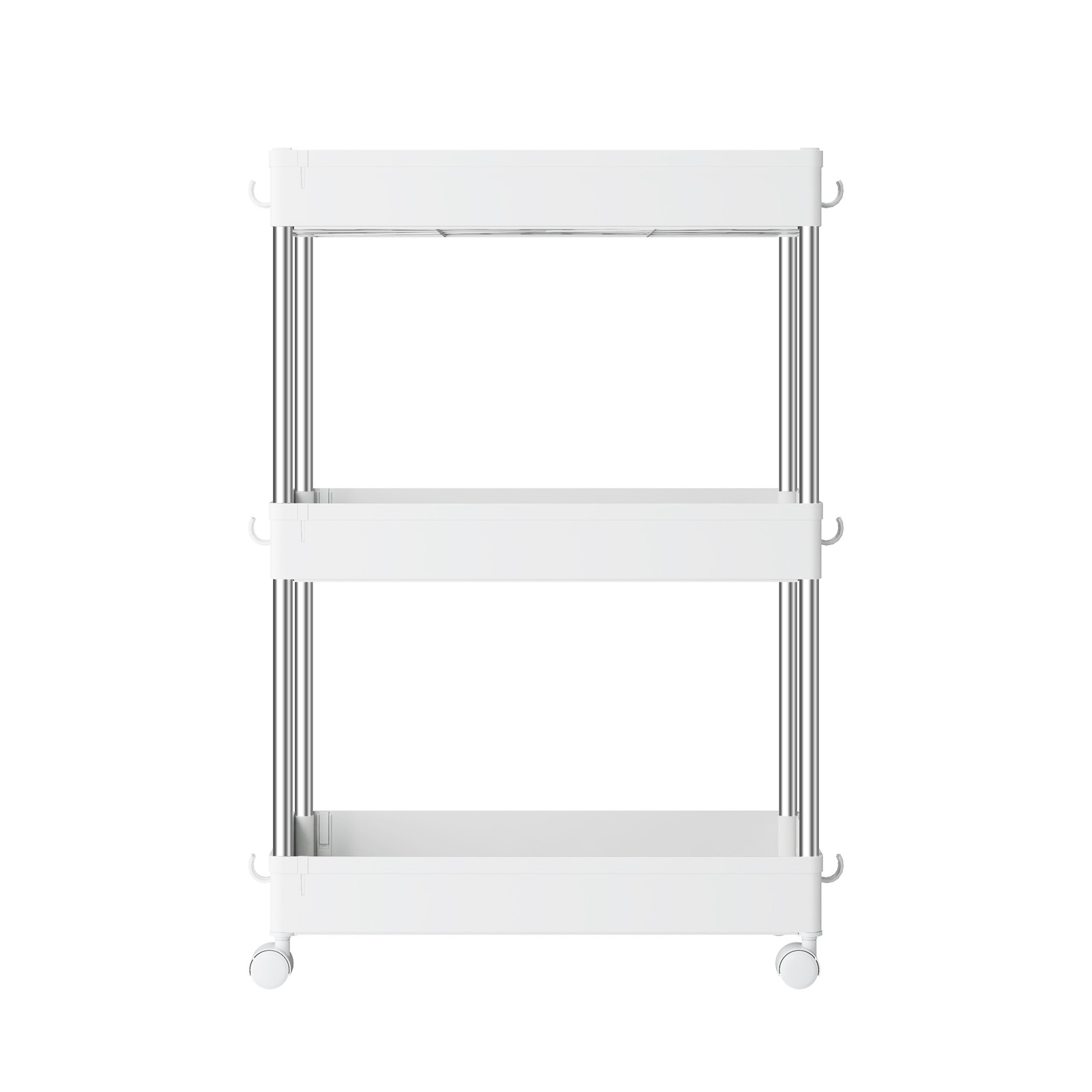 Utility Rolling Cart, 3-Tier Storage Trolley with Wheels