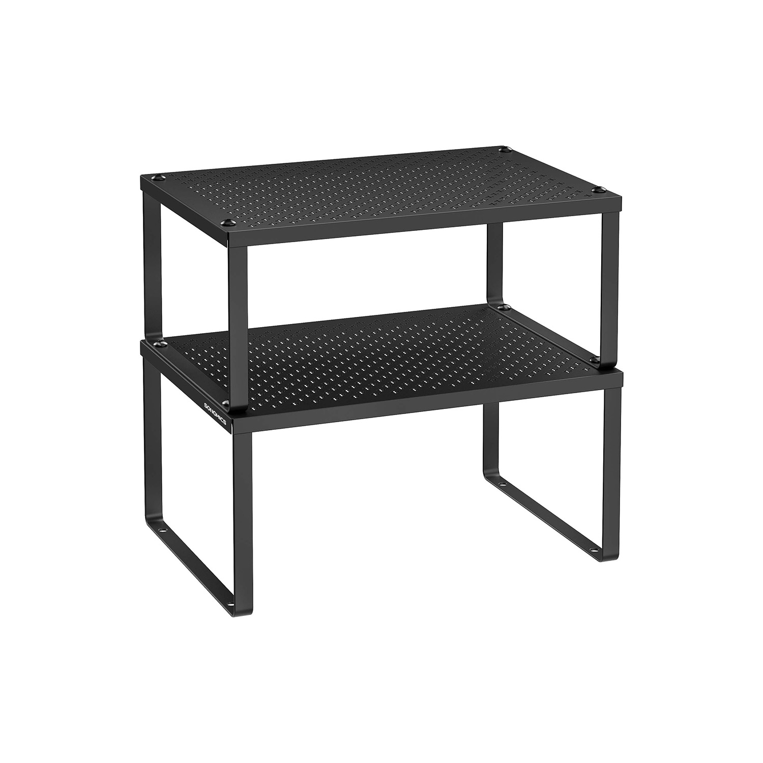 Set of 2 Stackable and Expandable Spice Racks Ink Black